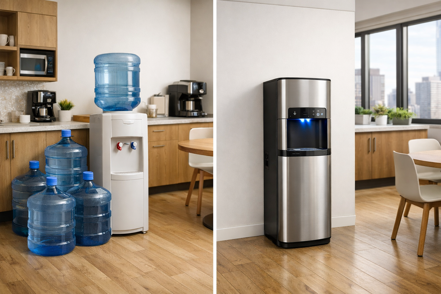 Bottleless vs bottled water cooler comparison for NYC offices — Cold Office Water Corp.